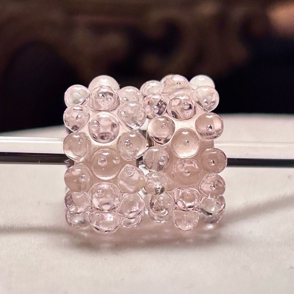 ELFBEADS Two Retired Baby Pink Dewdrops E925 NEW! Pink Bumpy Beads FIRM $